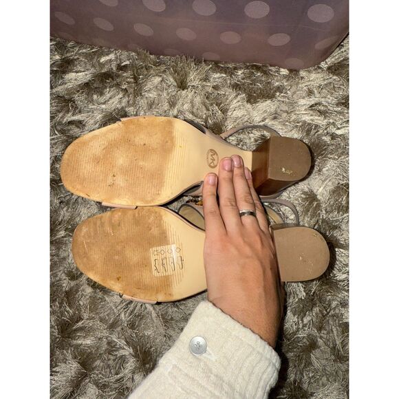 NEW Michael Kors Valencia Ankle Strap Studded Sandals Heels  Michael Kors Valencia Studded Heel Sandal in Nude Oyster